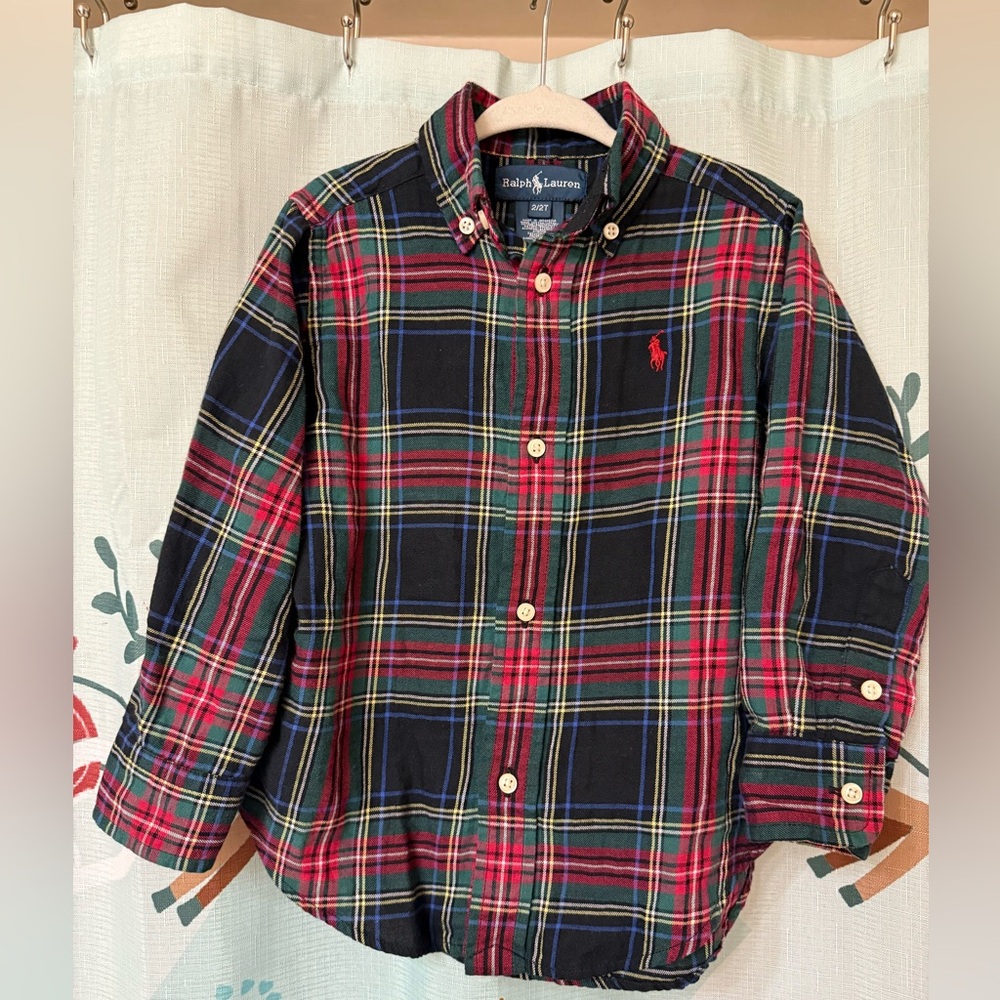 Polo Ralph Lauren soft plaid long sleeve dress shirt size 2T